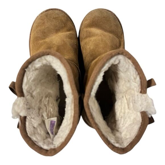 Koolaburra by Ugg | Brown Tan Lined Winter Warm Slip On Trendy Boots Girls 3 - Picture 6 of 10